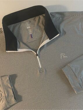 Rhoback Striped 1/4 Zip Men 3XL Golf Sweatshirt